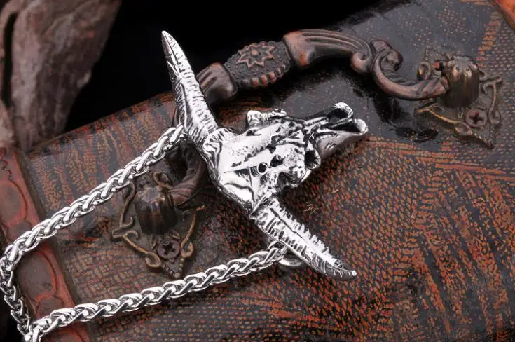 316L нержавеющая сталь человека ювелирных изделий 3D bull бык рогом подвеска супер большой BP8-013