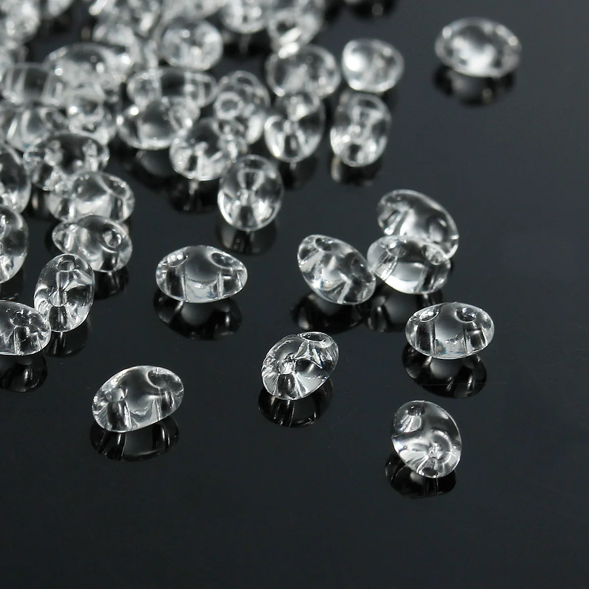 DoreenBeads (Япония импорт) стеклянные бусины с двумя отверстиями прозрачные около 5 мм