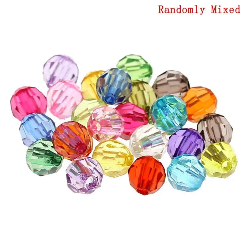 DoreenBeads 500 шт. разноцветные акриловые бусины граненые круглые россыпью для