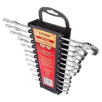 НАБОР ГАЕЧНЫХ КЛЮЧЕЙ &quotЕРМАК&quot 12 предметов ( 6 22 мм) рожково накидных|set of wrenches|tools