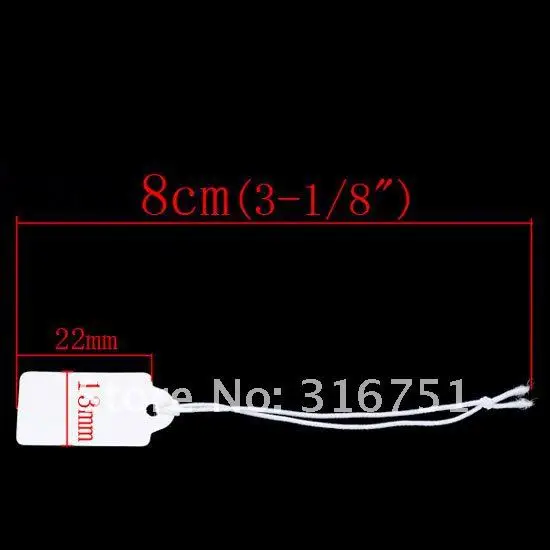 200 шт струнный бумажный ценник ярлыки для указания цены 22x13 мм(w00908