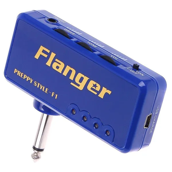 Blue Flanger F1 Синий Красный Миниатюрный портативный усилитель для гитары гитарные эффекты - Цвет: Blue