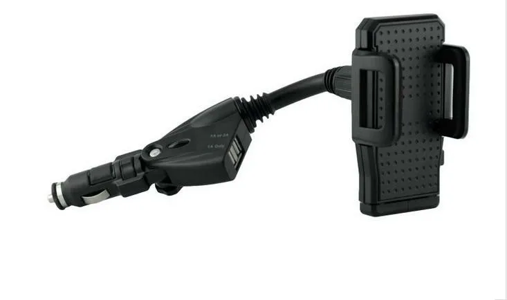 Универсальный двойной USB 2 Порты и разъёмы автомобиля Зарядное устройство Держатель для Huawei P8 Lite P9 P10 плюс 360 вращающихся сотовый телефон крепление стенд