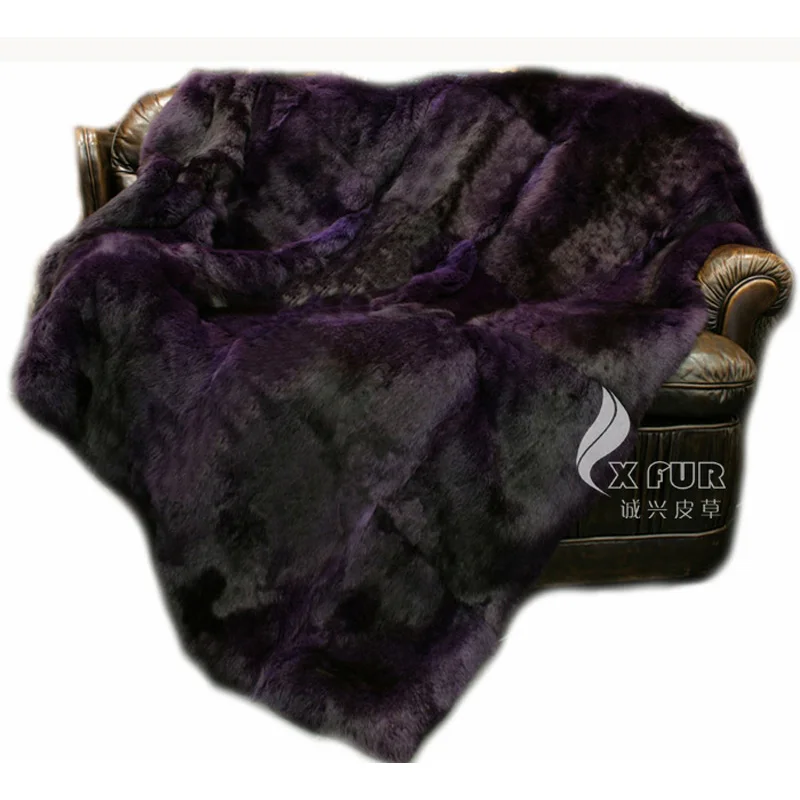 CX D 08/Z 130X150 натуральный цвет Полосатое подлинное одеяло из меха кролика|blanket