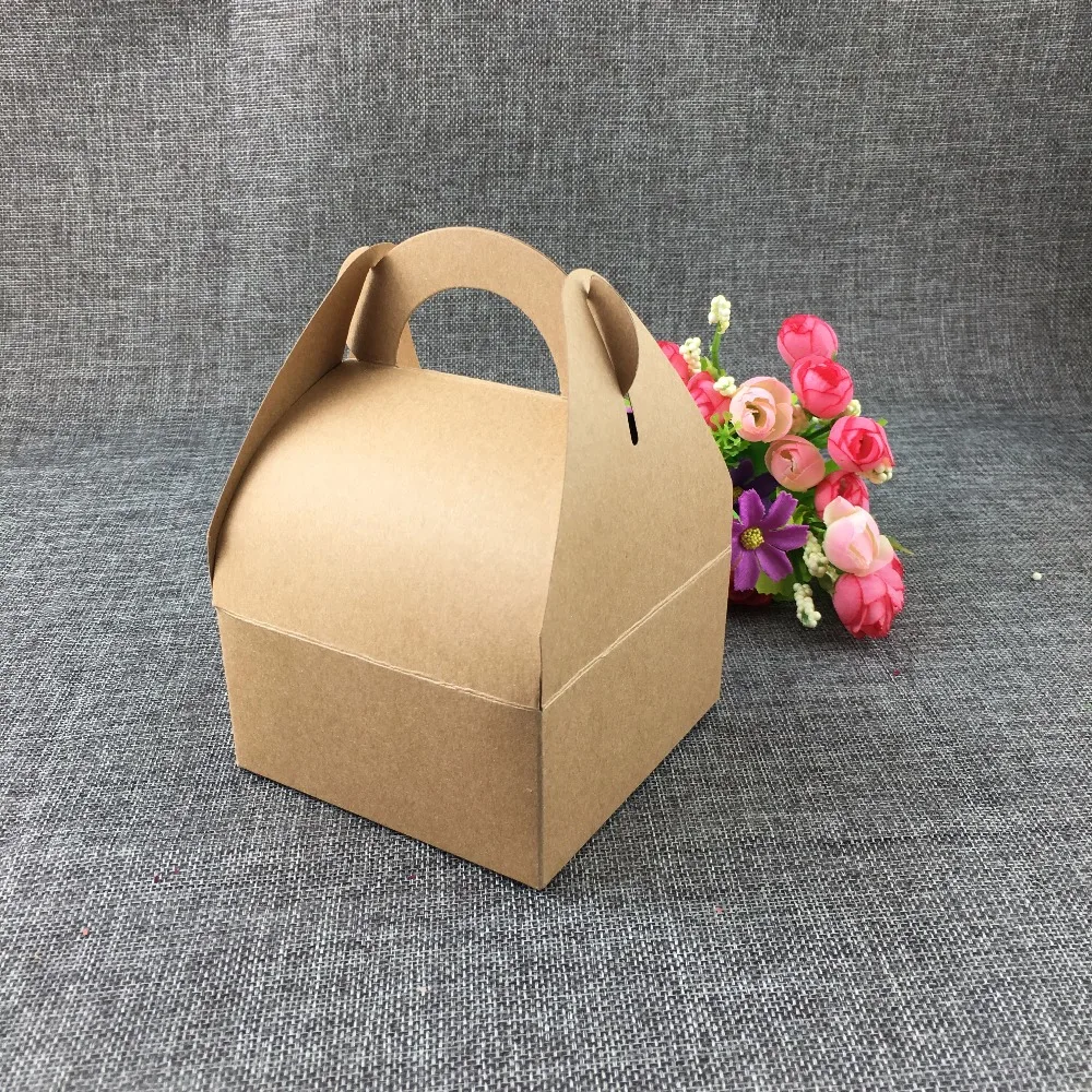 

50PCS/Lot 10*10*14cm Kraft Paper DIY Handmade Box Blank Display Package Band Cardbord Carry Case Candy Boxes Accept Custom Logo