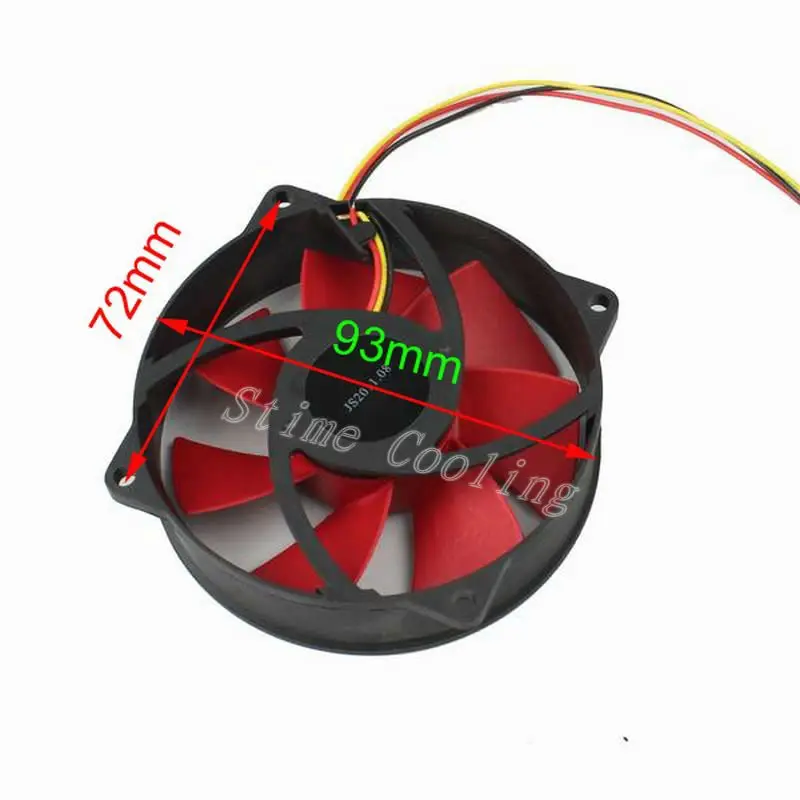 10 шт./компл. охлаждающий вентилятор постоянного тока 12V 3pin красный круглый 9 см 90 мм 9525 компьютер Процессор кулер