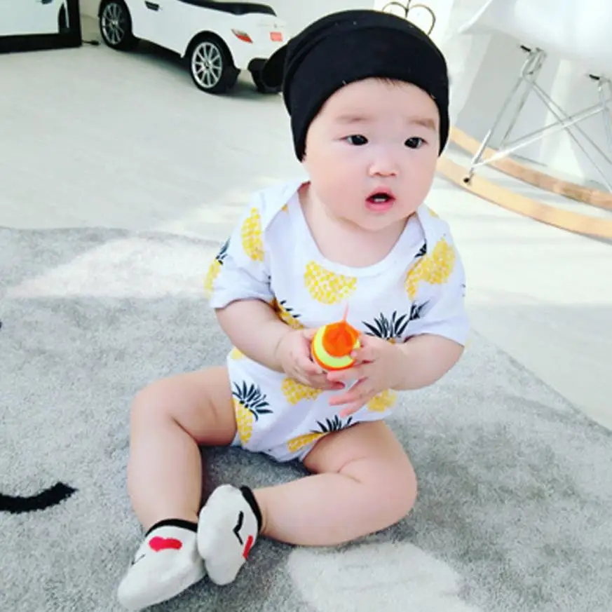 От 0 до 2 лет 2017 г. модная летняя детская одежда белого цвета Милый хлопковый