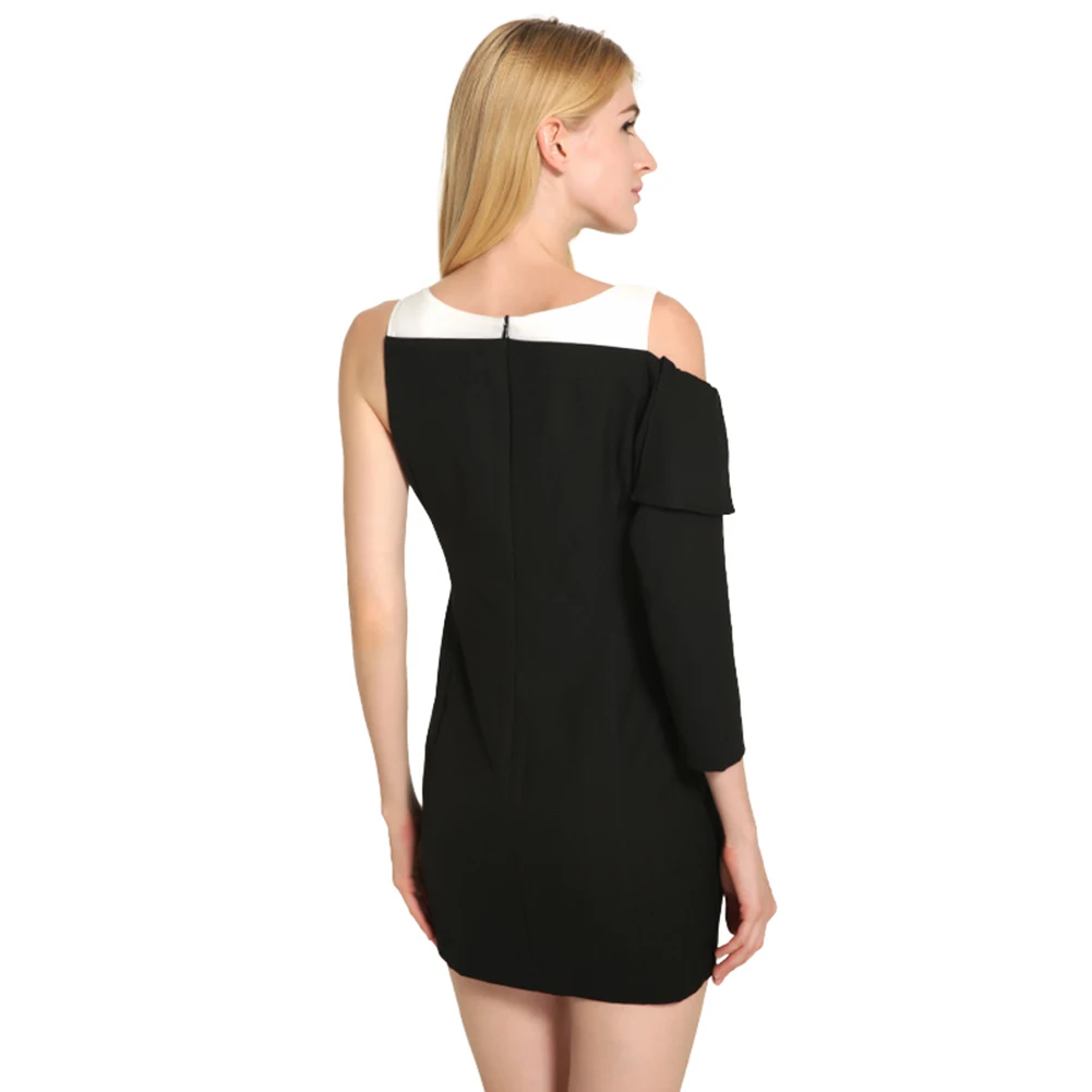 Женские модные пикантные Асимметричные рукава лоскутное Вечеринка коктейльное