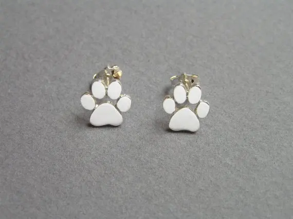 1 шт. серебряная шпилька серьги кошки и собаки печати Стад животных Love Jewelry зампа