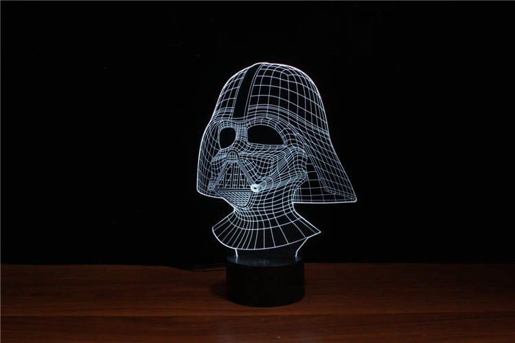 Free Shipping Famous Fantasy Movie Role Souvenir 3D Led Nite Lite Darth Vader Shape with FCC/RoHS Certificate YJM-3066 | Лампы и