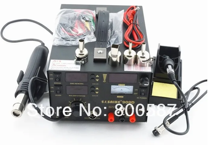 SAIKE 909D 3в1 паяльная станция фена SMD паяльник электропитание, bga сварочный аппарат