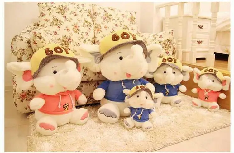 Симпатичные дети плюшевые игрушки комфорт слоненок в шляпе чучело куклы