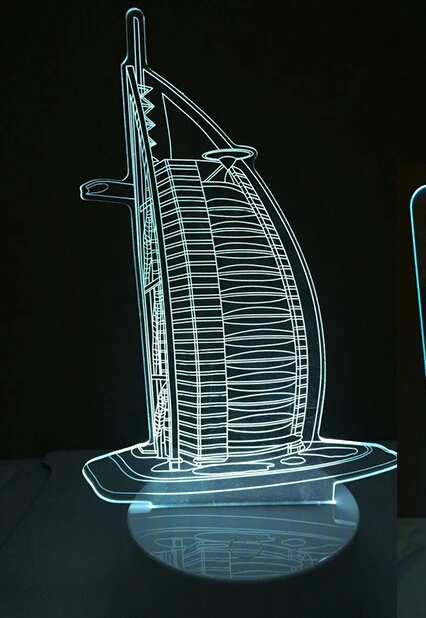 Бесплатная доставка 1 шт. 3D огни из светодиодов ночник акриловые красочные