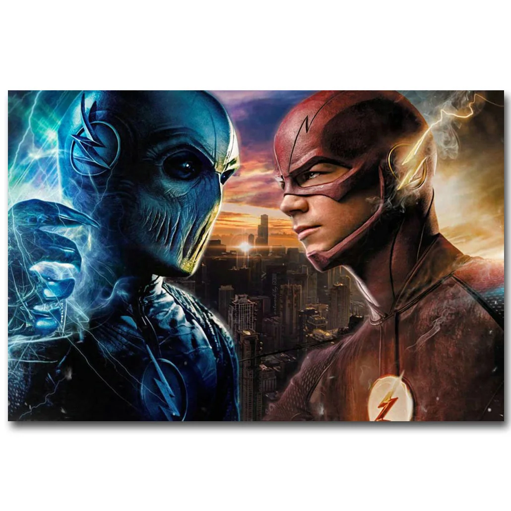 Художественный постер Flash Superheroes из шелковой ткани изображение ТВ-серии для