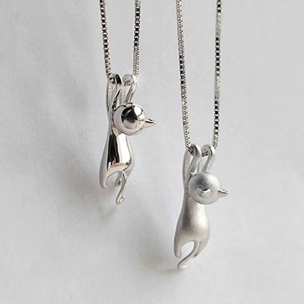 Женская Милая блестящая сторона/тусклый лак висячая кошка подвеска колье ожерелье ювелирные изделия