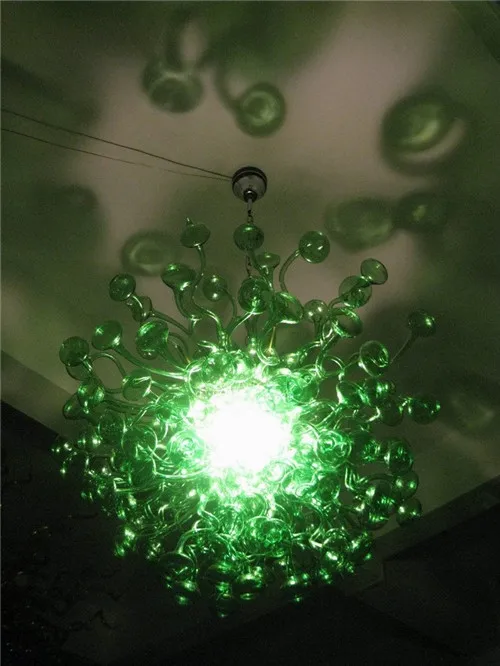 

Hand Blown Glass LED Green Modern Chandelier for Home Decor