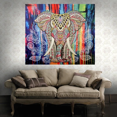 

Elephant Bohemian Tapestry Colored Printed Decorative Mandala Tapestries Indian Boho Wall Carpet 150X130CM 203X153CM GT-YD106