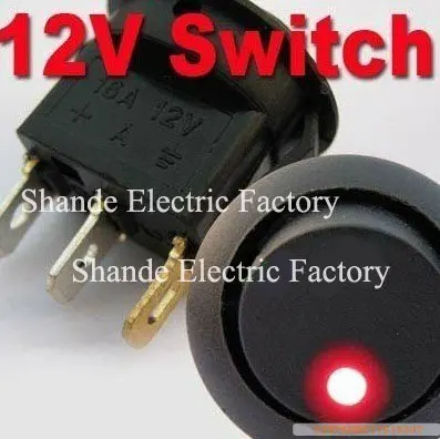 100 шт. dot переключатель 12V Светодиодный точечный светильник автомобиль лодка круглый Кулисный переключатель включения/выключения SPST 3 шпильки с светодиодный