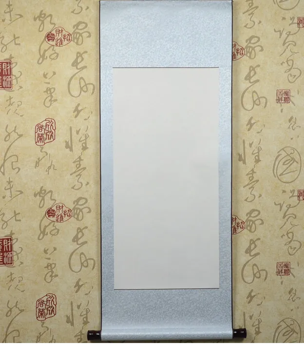Китайская живопись бумага в рамке каллиграфическая прокрутка пустая четыре фута