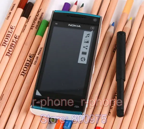 Восстановленный разблокированный Nokia X6 мобильный телефон 3g wifi gps 5MP мобильные телефоны