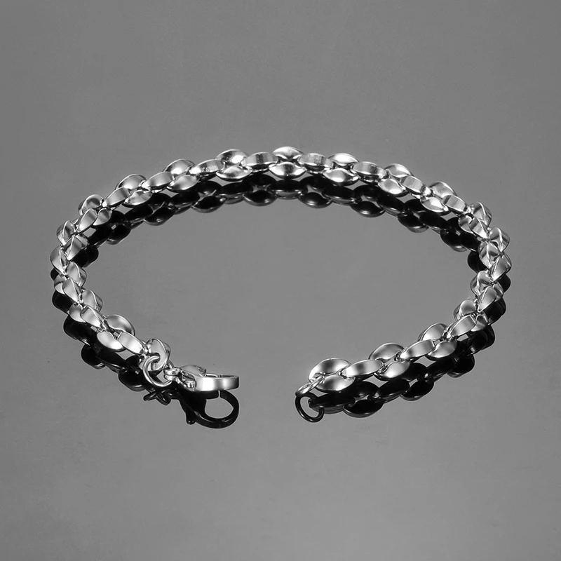 FUNIQUE Женская и мужская трендовая Серебристая цепочка из нержавеющей стали с