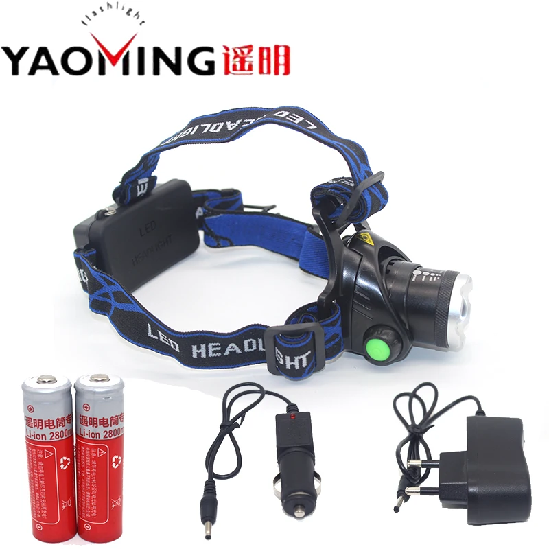 Налобный фонарь CREE XM L T6 мощный светодиодный фонарик перезаряжаемый 2*18650