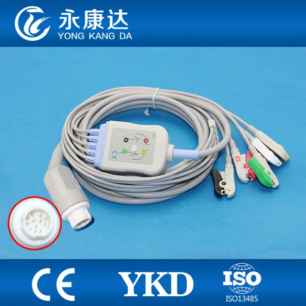Compatoble для HP MP30 IEC клип пять свинцовых ЭКГ кабеля и проводов 12 контактов|ecg trunk