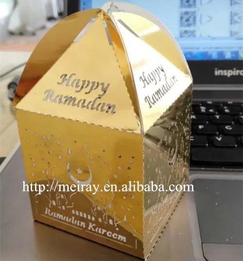 30 шт. Золотая свадебная Подарочная коробка для Eid Mubarak, лазерная резка, роскошные свадебные украшения, коробки для конфет от AliExpress WW