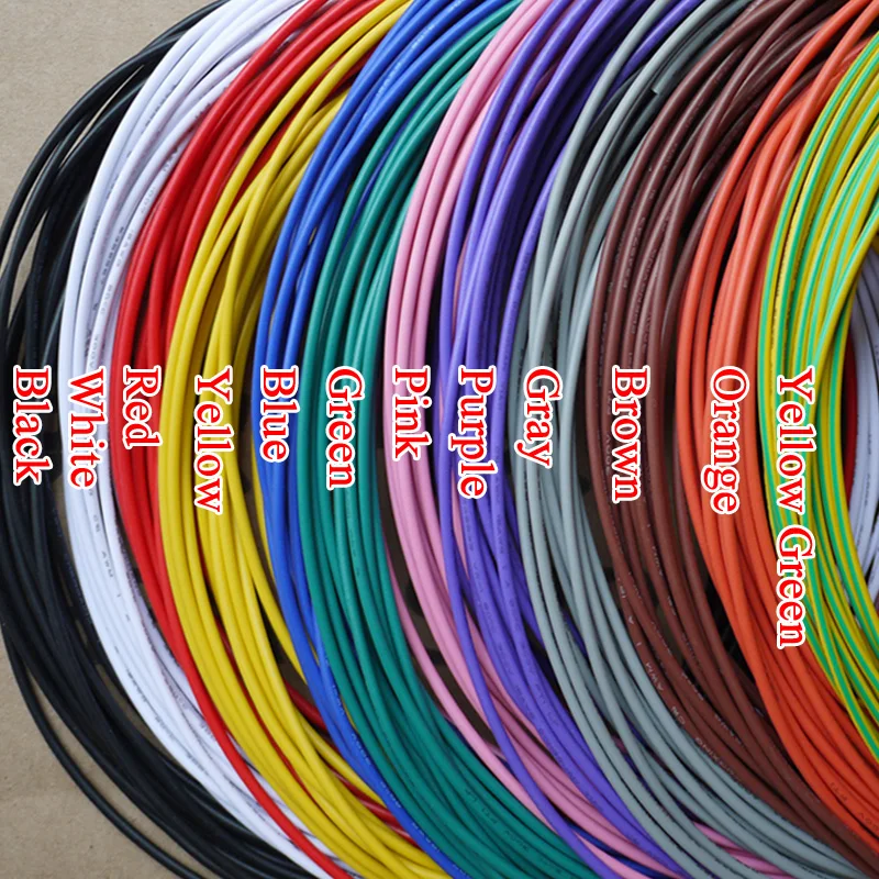 

16AWG UL1007 OD 2,4 мм Φ внутренняя проводка 10 экологически благоприятный электронный провод