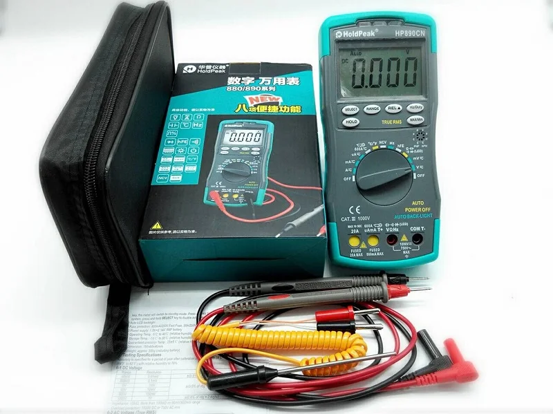 HoldPeak HP-890CN ЖК-цифровой мультиметр DMM с NCV детектором постоянного тока переменного напряжения измеритель тока сопротивление диода Capaticance тестер