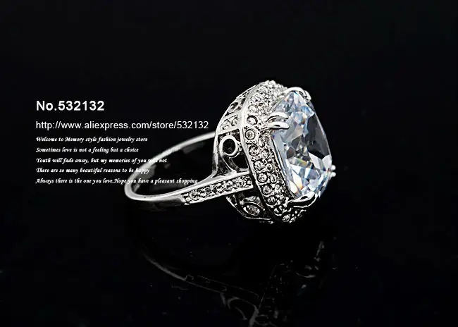 Блестящий массивный Удивительный Большой 6ct Красный кубический цирконий квадратный CZ камень ювелирные изделия, обручальное кольцо