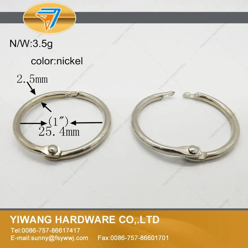25mm Производитель Прямые office binder кольцо 10 шт./упак. открытка коллекция кольцо покрытие никелем Notebook привязки кольцо - Цвет: 25mm