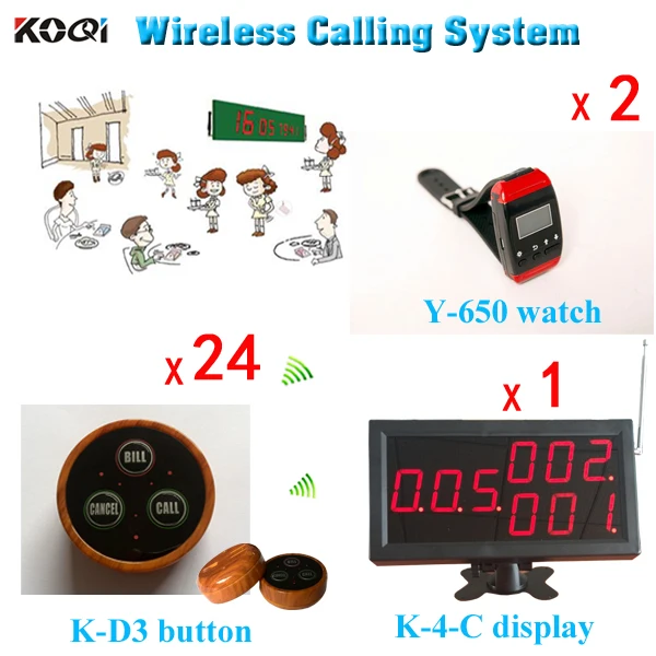 

Call Button Waiter Service Call System Watch Pager Wireless Receiver Customer Service Number