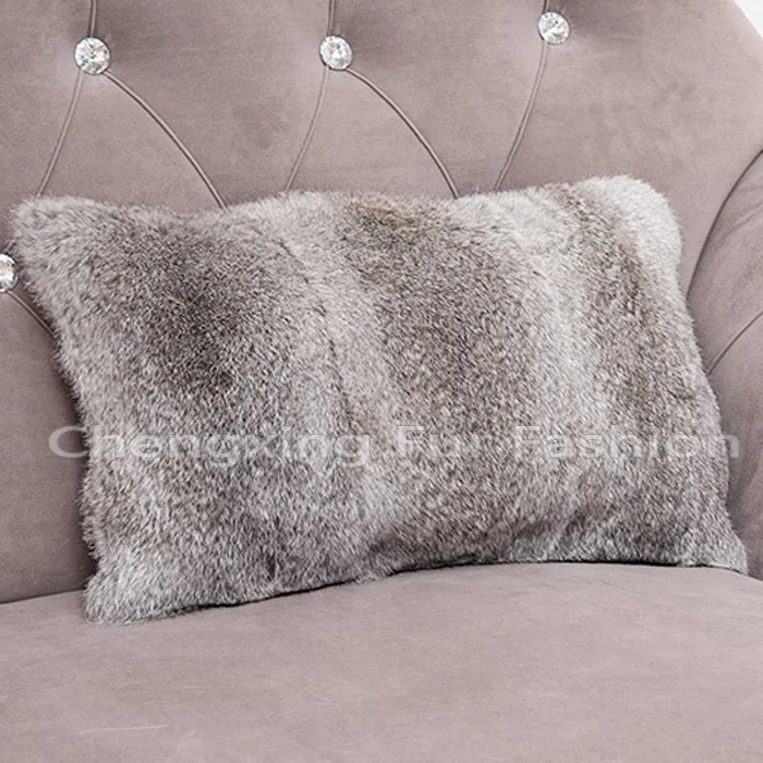 CX-D-34 40 см x 60 см Белый Цвет Кролик меховая подушка наволочка - Цвет: natural grey