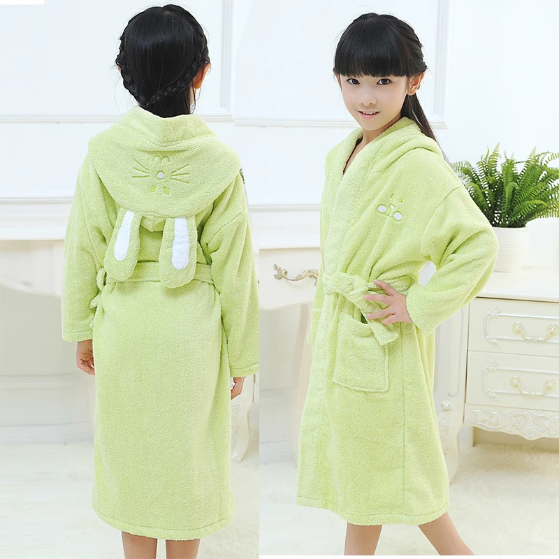 Most Thickening Cotton children bathrobes towel material hat bathing child bathrobe | Женская одежда