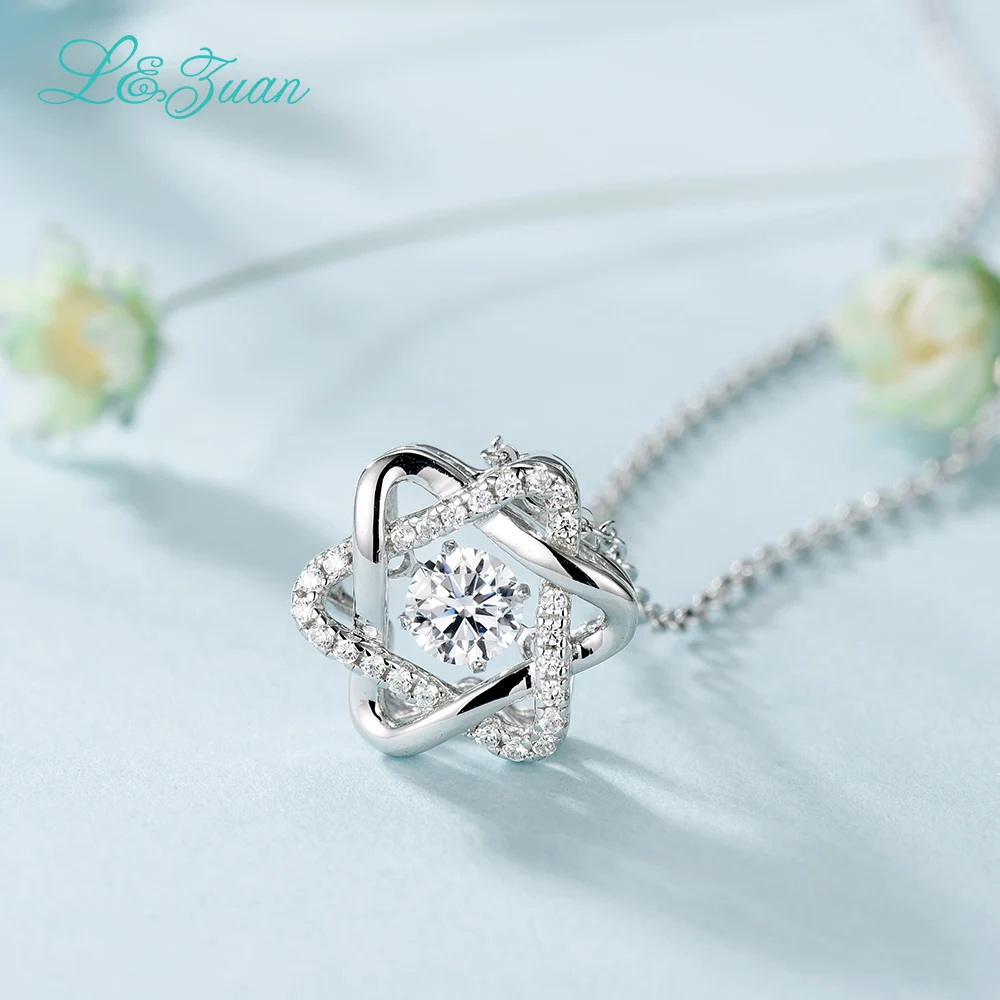 Я и Цзуань натуральный циркон Серебряные ожерелья Мода шесть ость звезда Смарт