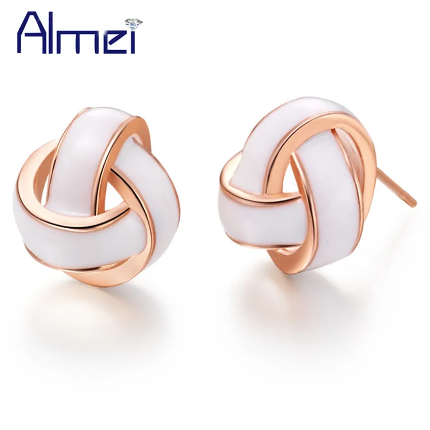 Almei скидка 15% США серебряный цвет мужские серьги-гвоздики/женские Pendientes панк белые черные серьги ювелирные изделия Orecchini Ohrring R475