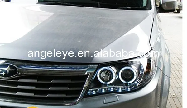 Для Subaru Forester светодиодный Ангельские глазки налобный фонарь с линзы проектора Bi