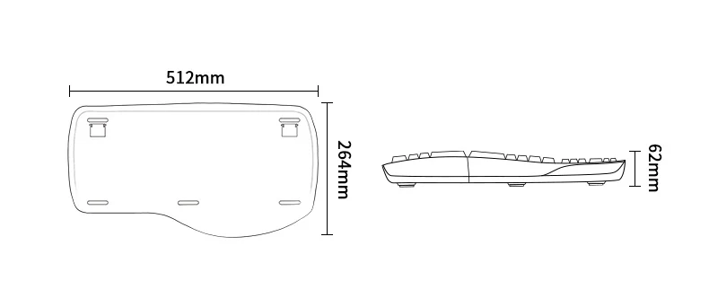 Perixx PERIBOARD-512II USB Проводная Ergonimic мультимедийная клавиатура удобный обтекаемый дизайн для игр, офиса и домашнего использования