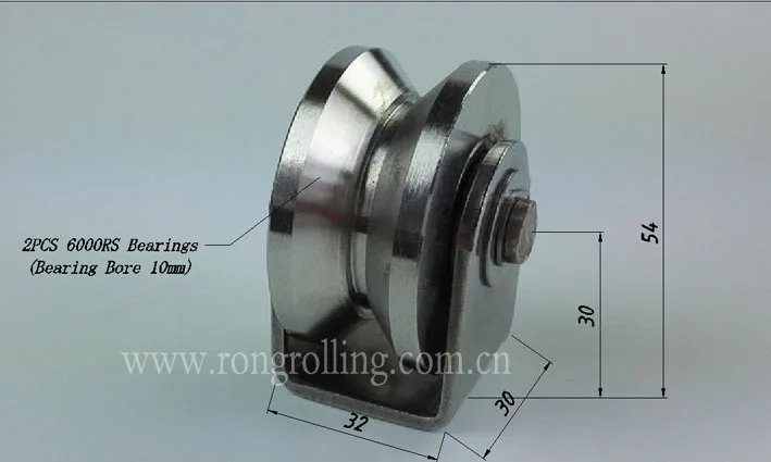 2 дюймовые раздвижные ворота 304 канавка колеса из нержавеющей стали V/U/ H с внешней