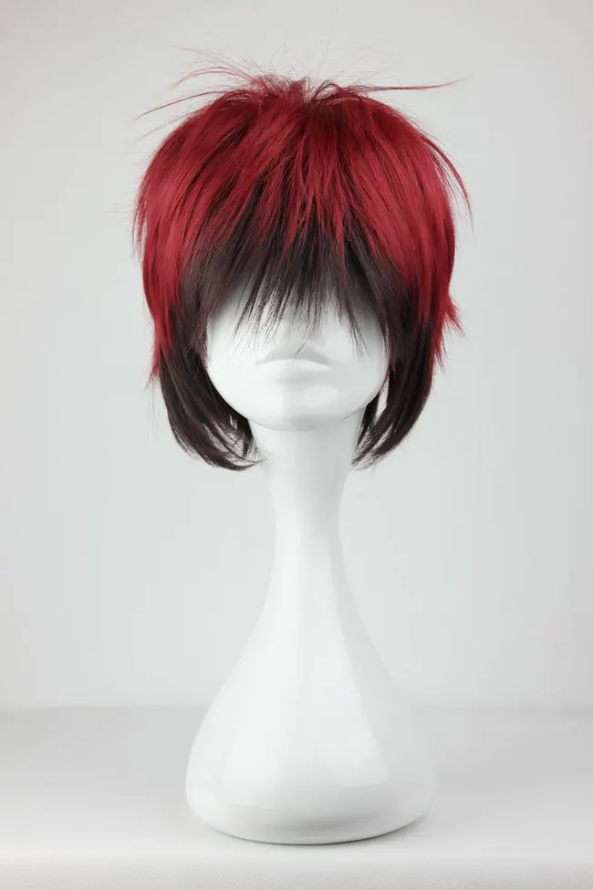 MCOSER 35 см синтетический короткий красный черный смешанный косплей парик Высокая температура волокна волос WIG-169A