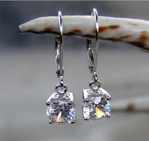 2CT женские серьги-капли из чистого серебра с изящными синтетическими бриллиантами, обручальные серьги для девушек, лучшие ювелирные изделия в подарок