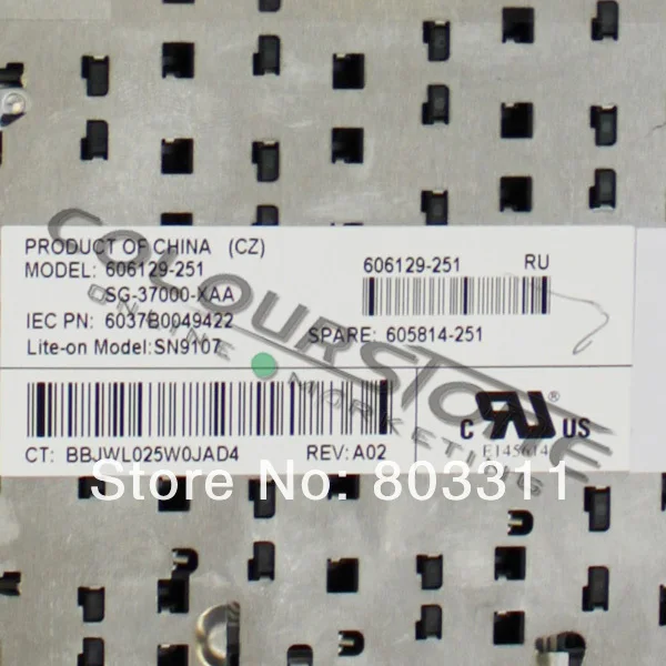 Клавиатура ноутбука S для HP Compaq 625 620 621 CQ620 CQ621 CQ625 RU черный Клавиатура ноутбука
