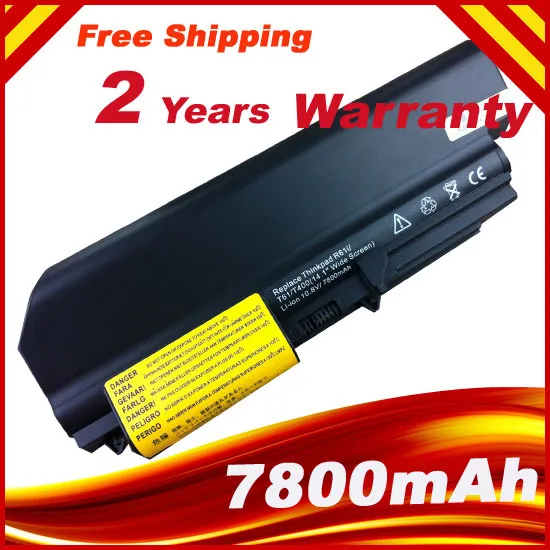 7800 мАч 9 ячеек ноутбук Батарея для IBM lenovo ThinkPad T61 R61 R61i T61u R400 T400 42T5226 42T5228 42T4552 42T5225 42T5227