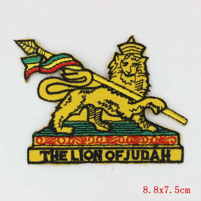 Вышитая нашивка со львом Большой Лев иудейский Стиль Утюг на аппликация для