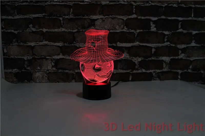 Бесплатная доставка футбольный сувенир 3D светодиодный ночник для спальни с