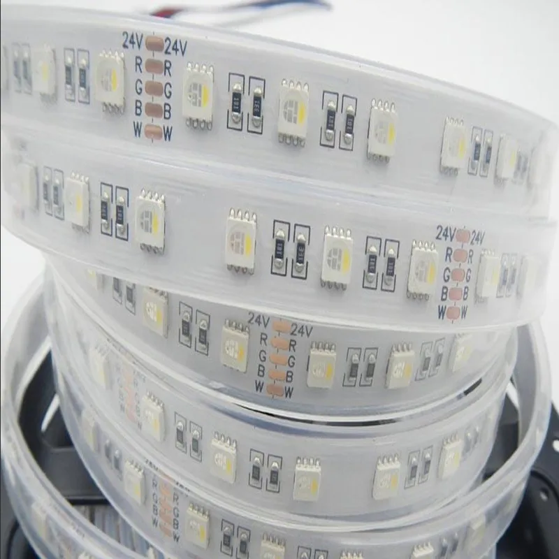 DC24V/12 V 4 цвета в 1 PCB SMD 5050 RGBW светодиодные полосы света светодиодный RGB10MM/12 мм+ белый/теплый белый несмонтированная плата зарядного устройства/эпоксидная смола/корпус/клей/ламповый усилитель/5 M