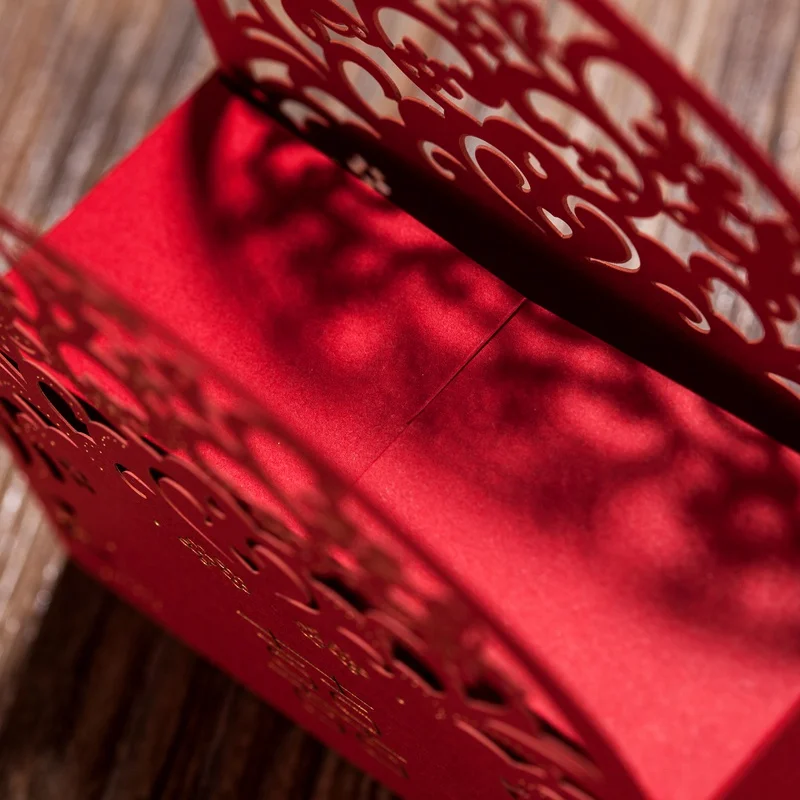 Азиатский тематические красного цвета Двойной Счастье Свадебная коробка конфет