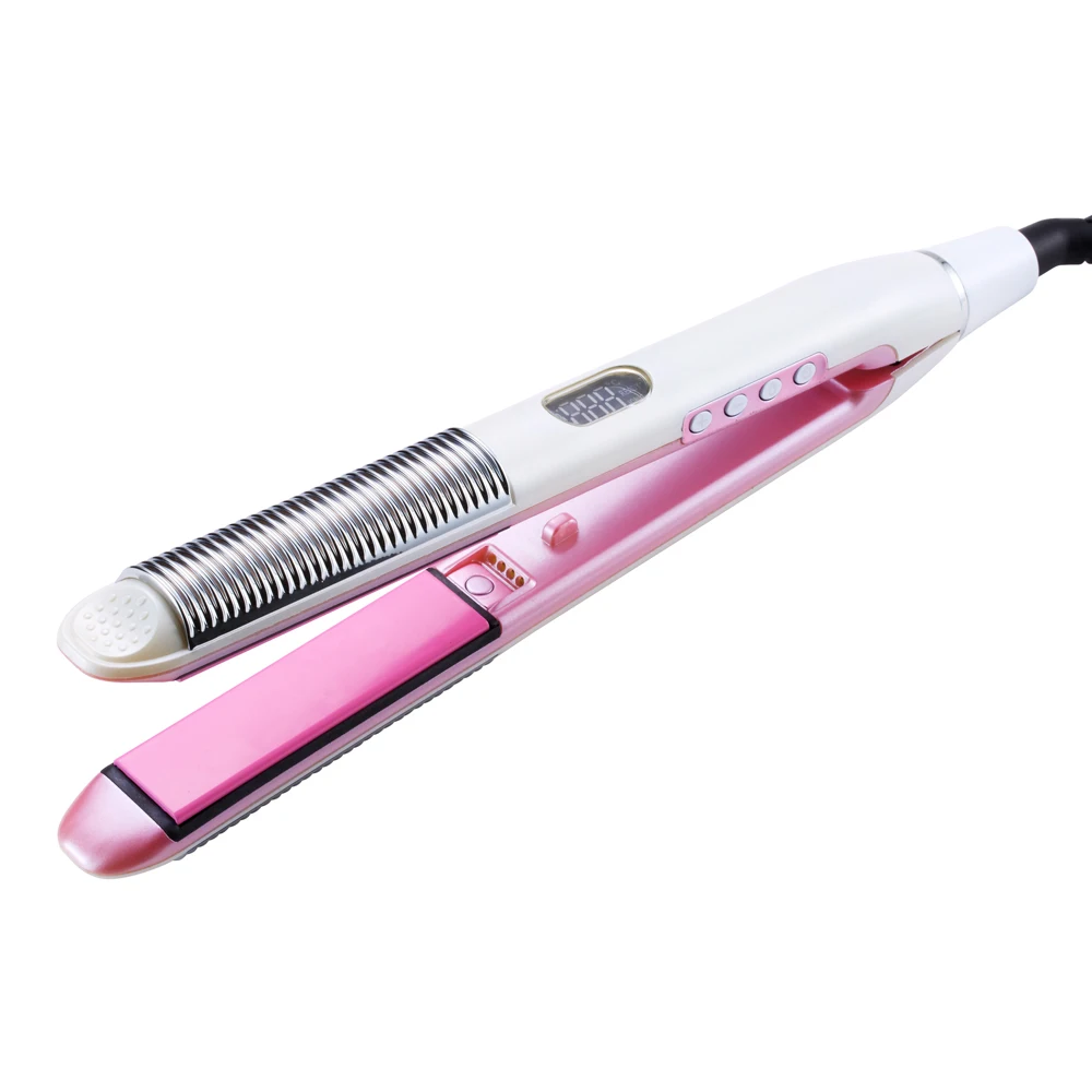 Керамика анион выпрямления волос ЖК дисплей бигуди для завивки Выпрямитель Flat Iron