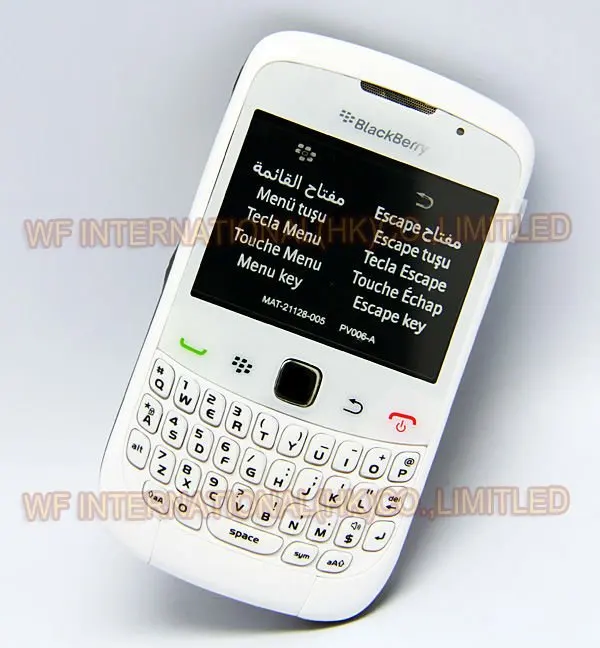 BlackBerry 9300 Curve Мобильный телефон Смартфон разблокированный 3g wifi Bluetooth мобильный телефон и белый